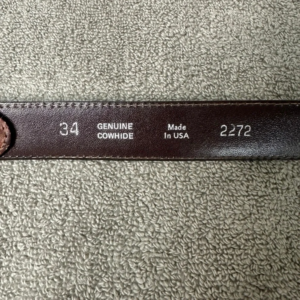 Andhurst Mens Brown Leather Money Belt Hidden Zipper Pocket Made in USA Size 34